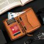 Портмоне Peterson PTN 340 2-1-5 - цвят коняк